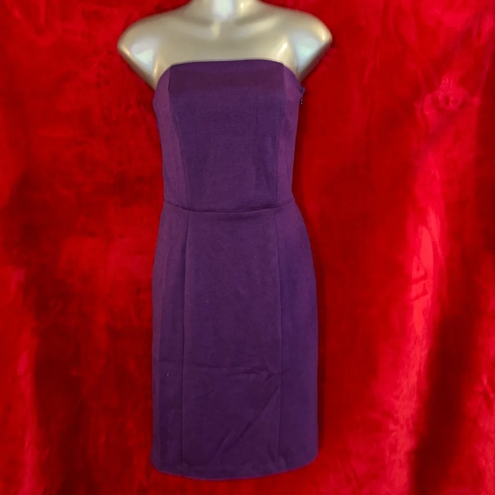 STRAPLESS PURPLE DRESS 2 - Picture 1 of 4